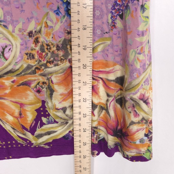 JOHNNY WAS Floral Top Blouse MEDIUM Pink Boho Bamboo Made Women's T15422-5 - Picture 4 of 10